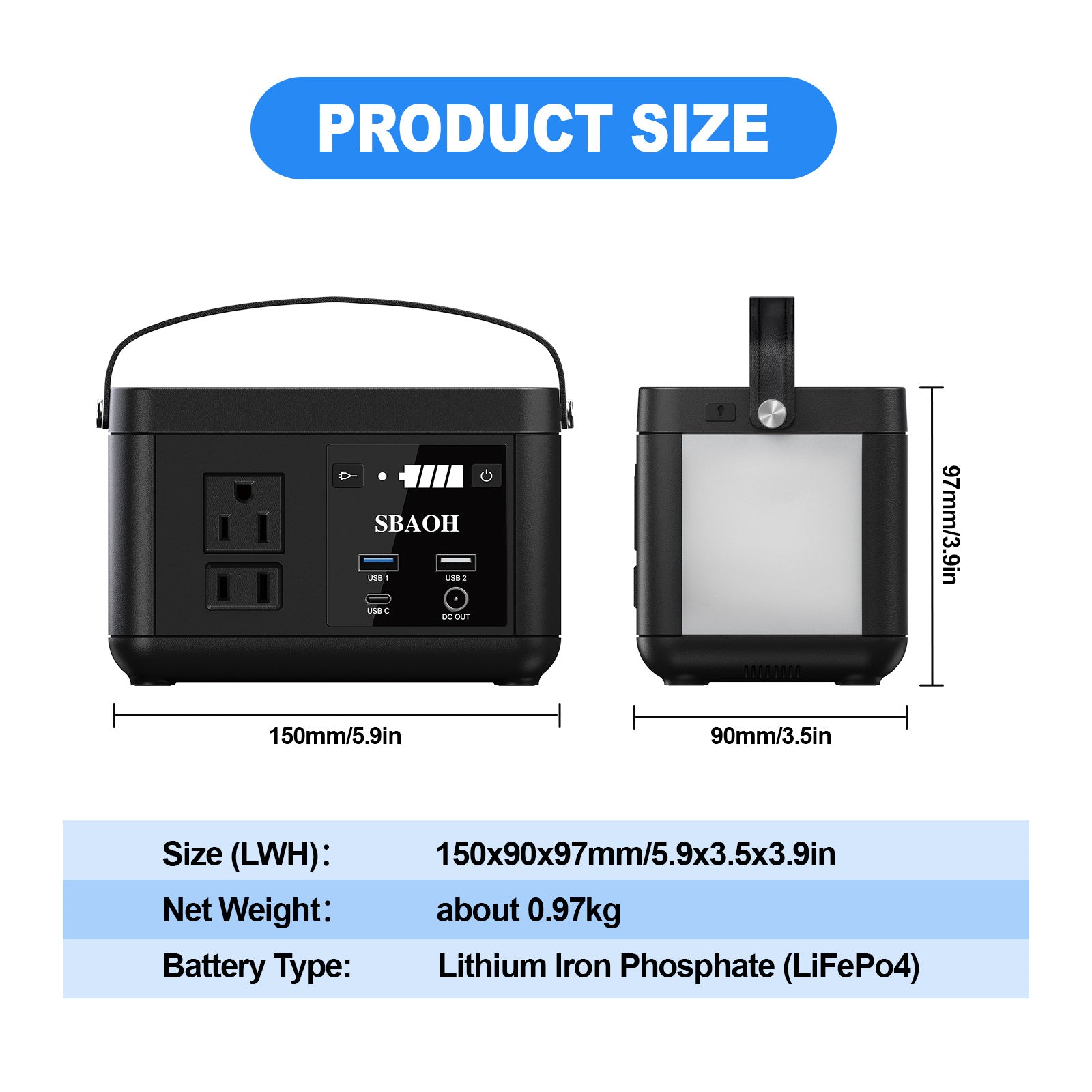 JMT-549578 Portable Power Station 88.8Wh with Fast USB-C Charging and LED Light for Travel and Camping
