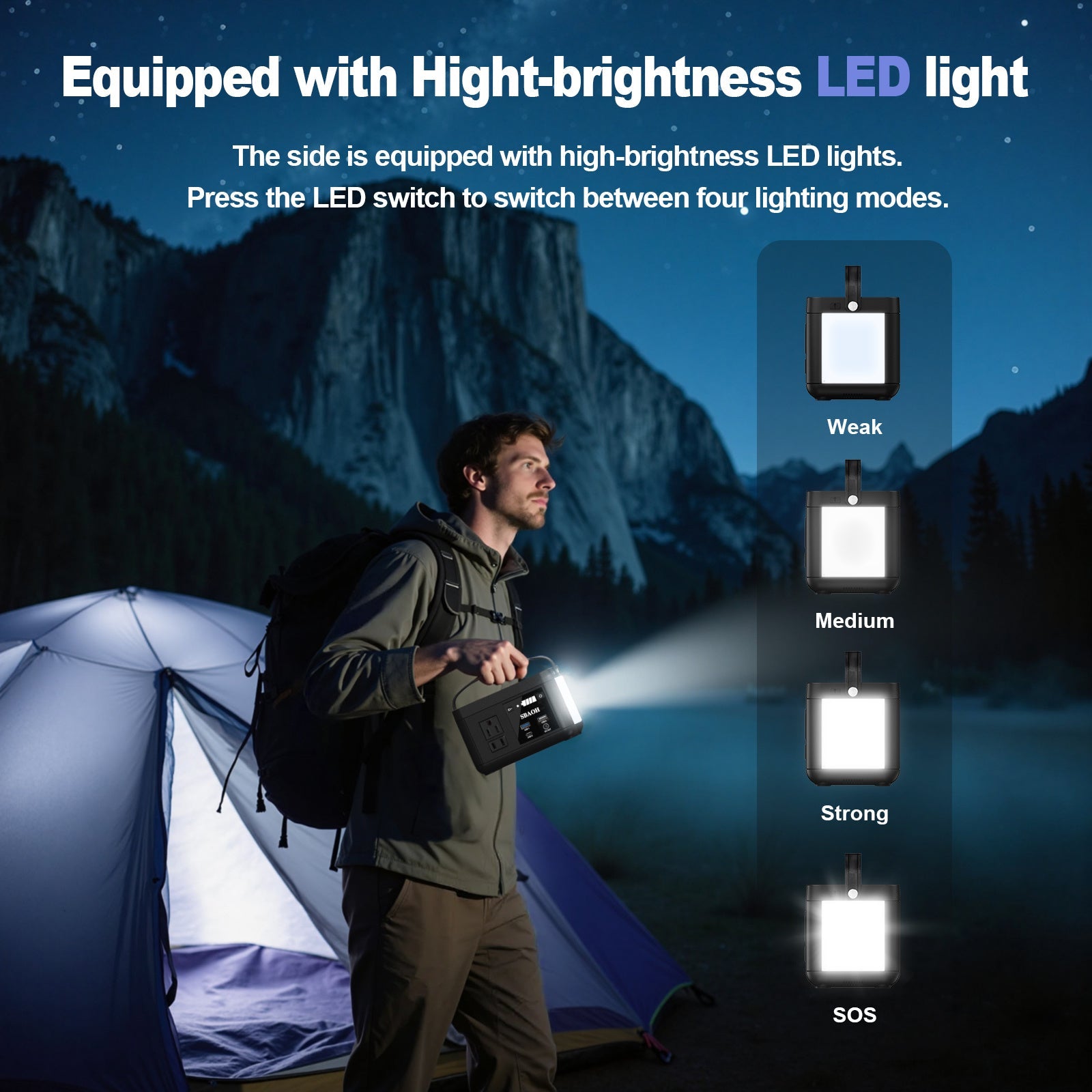 JMT-549578 Portable Power Station 88.8Wh with Fast USB-C Charging and LED Light for Travel and Camping