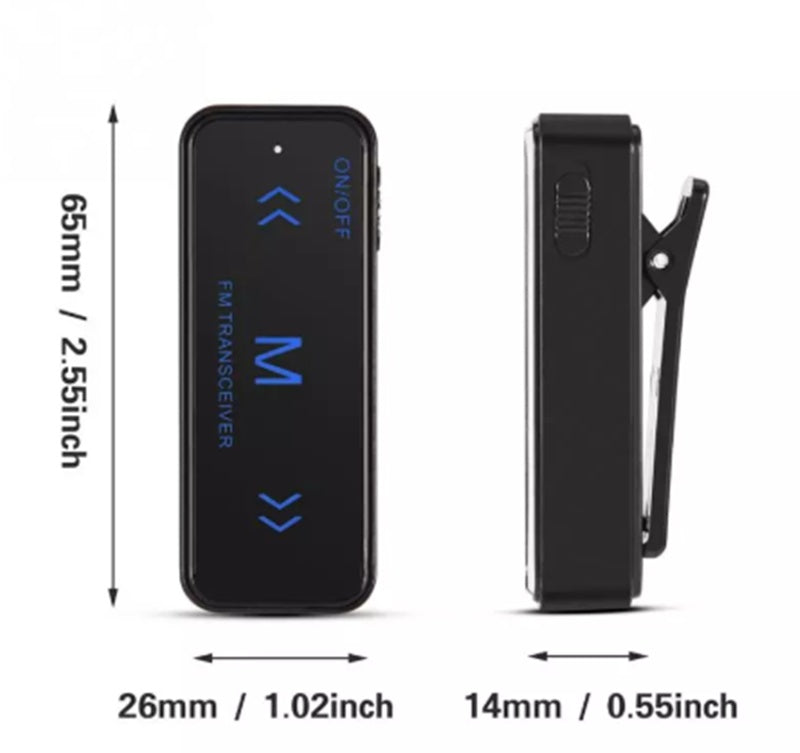 JMT-550218 Mini Handheld Walkie-Talkie Set with Headset and Charger - 1.5km-3km Range, 2000mAh Battery