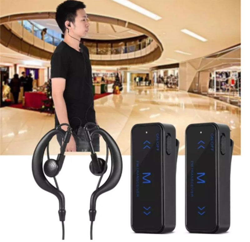 JMT-550218 Mini Handheld Walkie-Talkie Set with Headset and Charger - 1.5km-3km Range, 2000mAh Battery