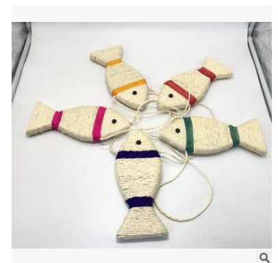 JMT-550538 Solid Wood Cat Stick Toy with Hemp, Feather Rope, and Bell - Handmade Cat Plaything