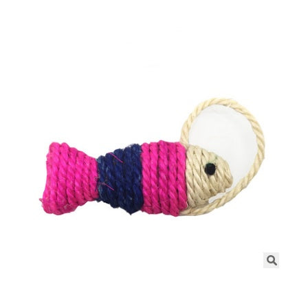JMT-550538 Solid Wood Cat Stick Toy with Hemp, Feather Rope, and Bell - Handmade Cat Plaything