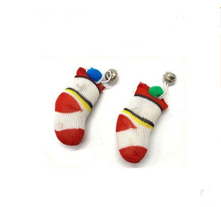 JMT-550538 Solid Wood Cat Stick Toy with Hemp, Feather Rope, and Bell - Handmade Cat Plaything