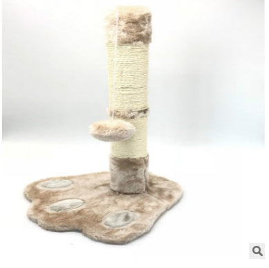 JMT-550538 Solid Wood Cat Stick Toy with Hemp, Feather Rope, and Bell - Handmade Cat Plaything