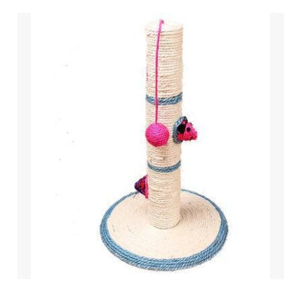 JMT-550538 Solid Wood Cat Stick Toy with Hemp, Feather Rope, and Bell - Handmade Cat Plaything
