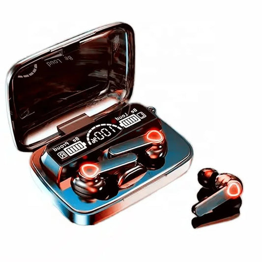JMT-550730 M19 Wireless Bluetooth Earbuds with LED Display, Waterproof Design, and Power Bank Function