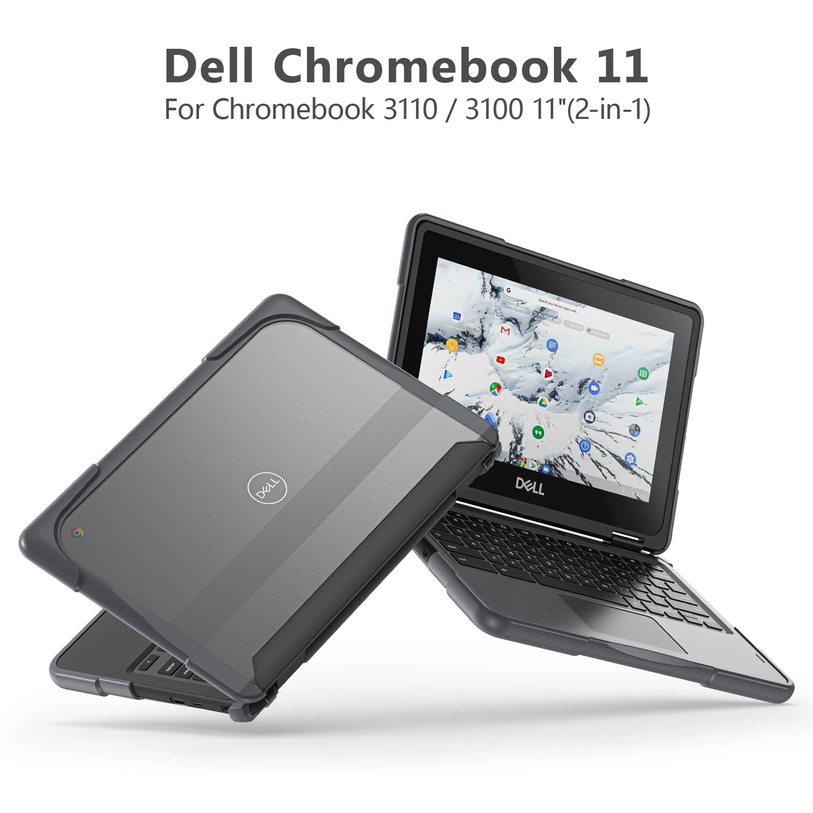 JMT-551370 Shockproof Hard Case for Dell Chromebook 11 3100/3110 with Cooling Holes and Durable PC Material