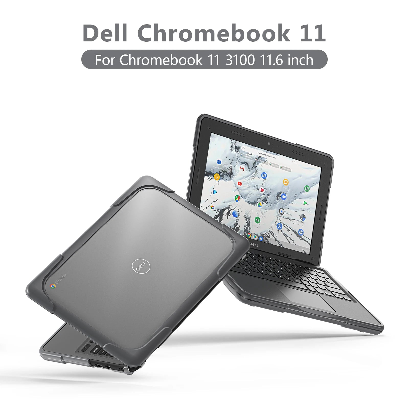 JMT-551370 Shockproof Hard Case for Dell Chromebook 11 3100/3110 with Cooling Holes and Durable PC Material