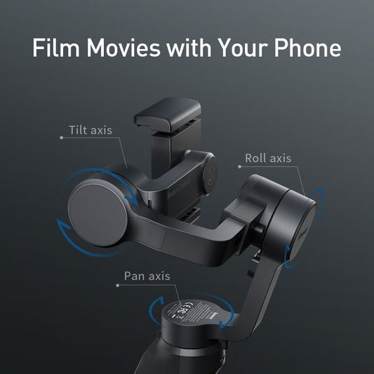 JMT-551498 Three-Axis Handheld Mobile Phone Stabilizer - Anti-Shake Design for Phones up to 92mm Wide, Supports 250g