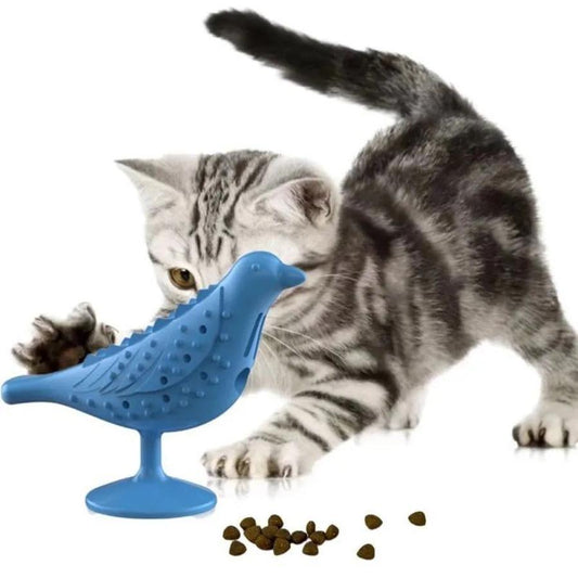 JMT-551690 Interactive Bird-Shaped Cat Toy with Suction Cup Base for Engaging Playtime and Dental Care