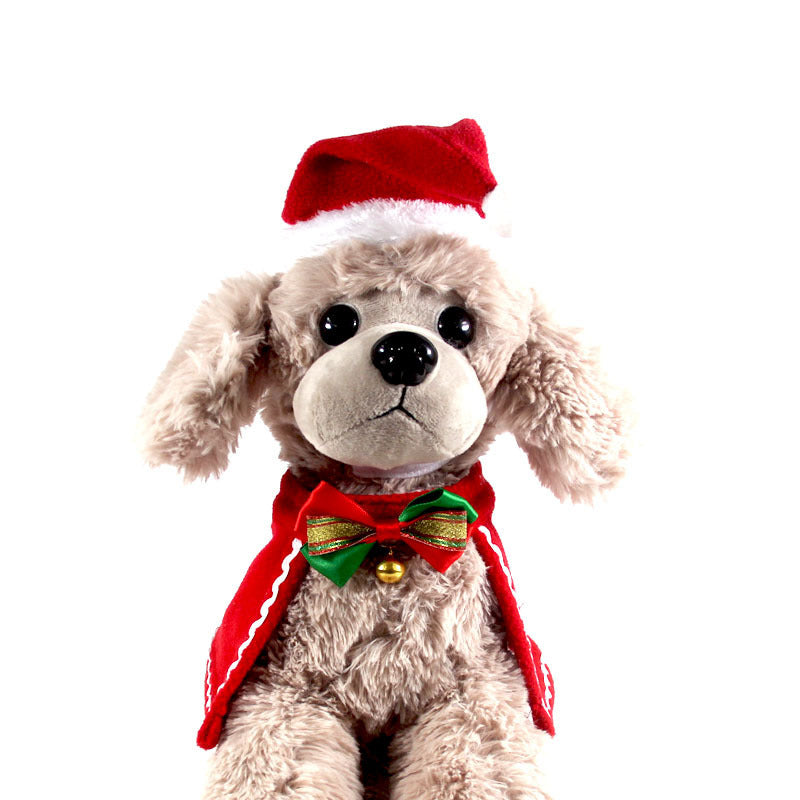 JMT-552458 Reversible Velvet Christmas Pet Cape with Hat and Scarf Set for Winter Festivities