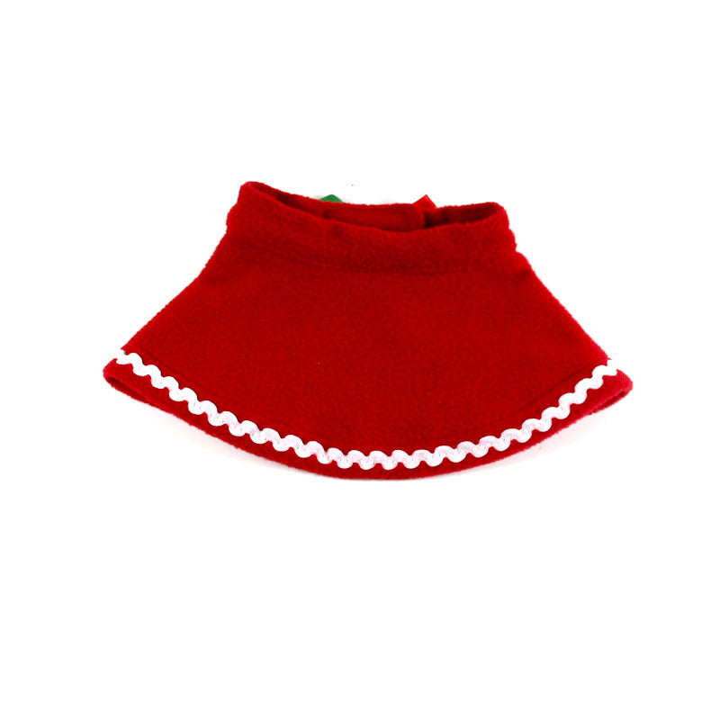JMT-552458 Reversible Velvet Christmas Pet Cape with Hat and Scarf Set for Winter Festivities