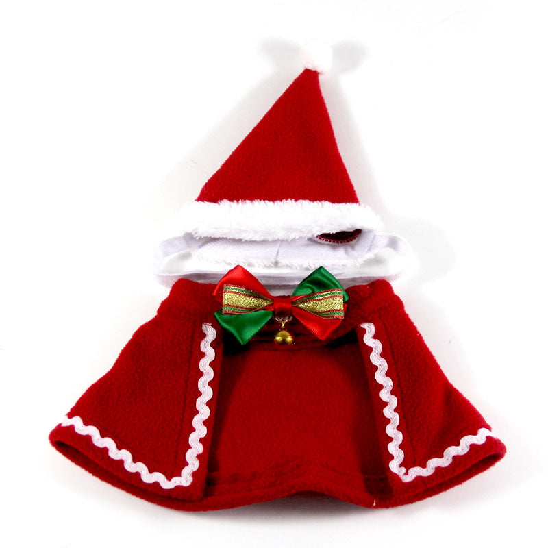 JMT-552458 Reversible Velvet Christmas Pet Cape with Hat and Scarf Set for Winter Festivities
