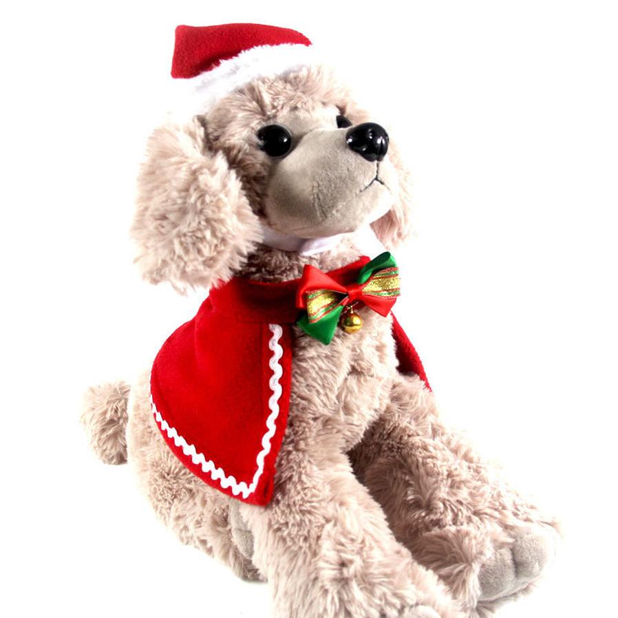 JMT-552458 Reversible Velvet Christmas Pet Cape with Hat and Scarf Set for Winter Festivities