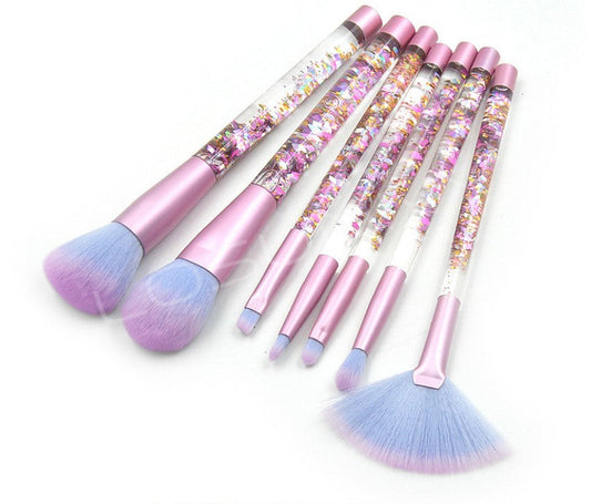 JMT-552970 Liquid Crystal Flow Cosmetic Brush Handle Makeup Kit with Storage Valve