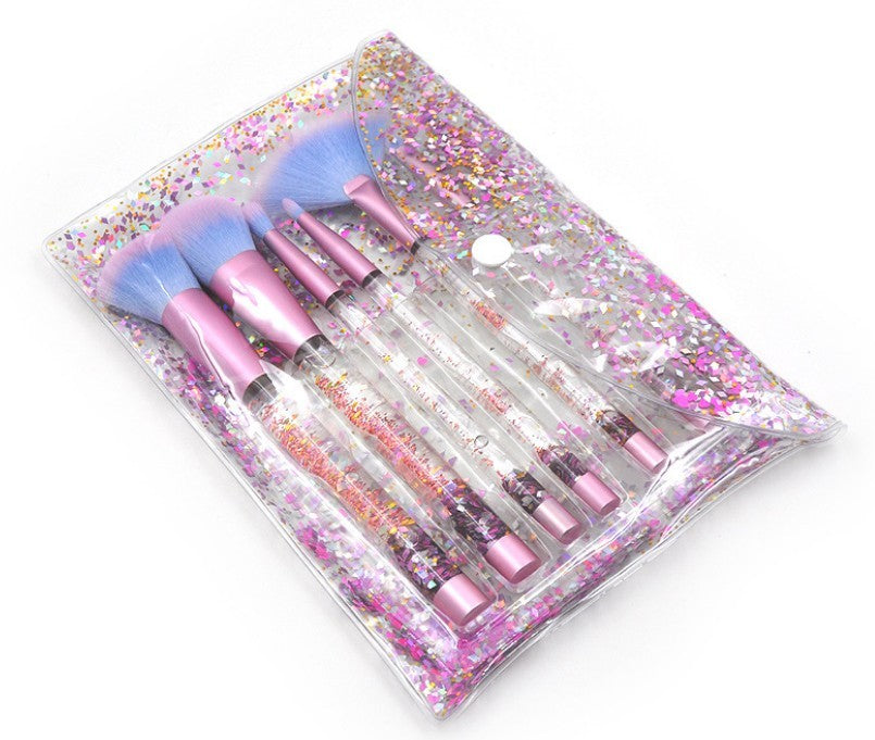 JMT-552970 Liquid Crystal Flow Cosmetic Brush Handle Makeup Kit with Storage Valve