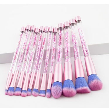 JMT-552970 Liquid Crystal Flow Cosmetic Brush Handle Makeup Kit with Storage Valve