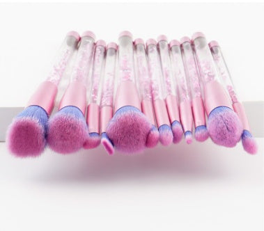 JMT-552970 Liquid Crystal Flow Cosmetic Brush Handle Makeup Kit with Storage Valve