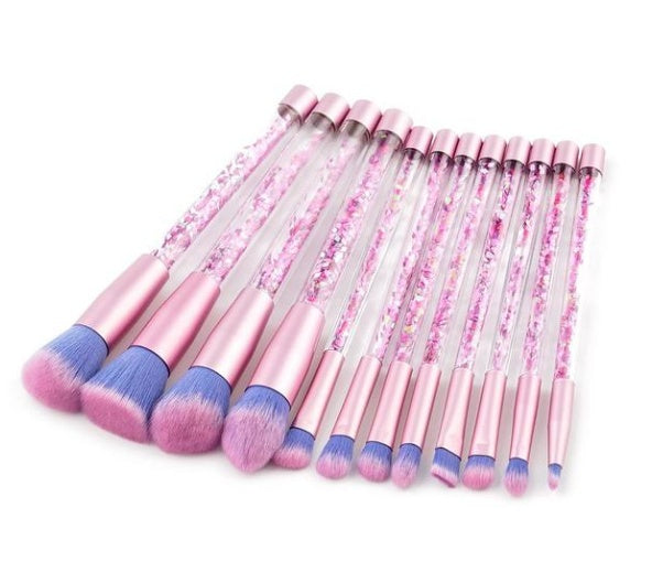 JMT-552970 Liquid Crystal Flow Cosmetic Brush Handle Makeup Kit with Storage Valve
