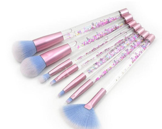 JMT-552970 Liquid Crystal Flow Cosmetic Brush Handle Makeup Kit with Storage Valve
