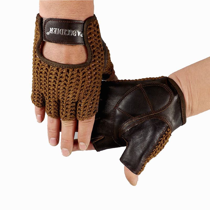 JMT-553226 Wool Mesh Leather Fitness Gloves for Enhanced Grip and Comfort