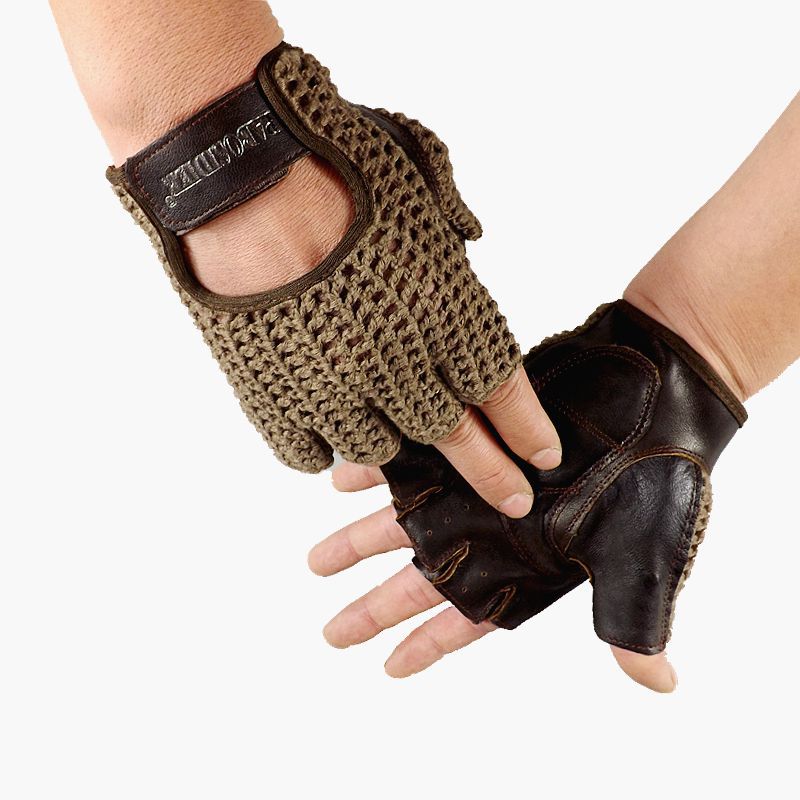 JMT-553226 Wool Mesh Leather Fitness Gloves for Enhanced Grip and Comfort