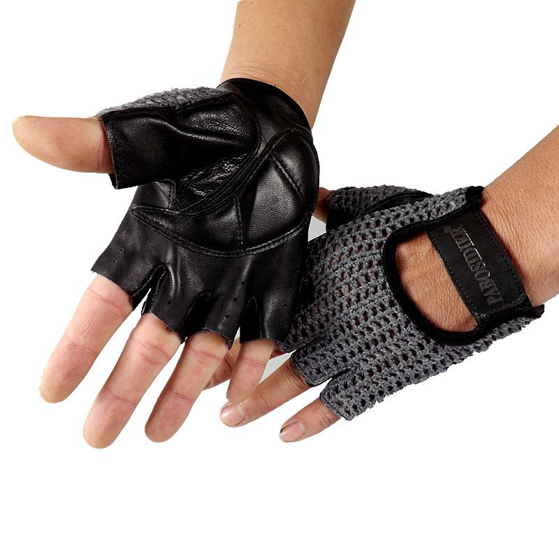JMT-553226 Wool Mesh Leather Fitness Gloves for Enhanced Grip and Comfort