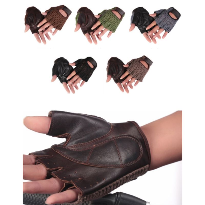 JMT-553226 Wool Mesh Leather Fitness Gloves for Enhanced Grip and Comfort