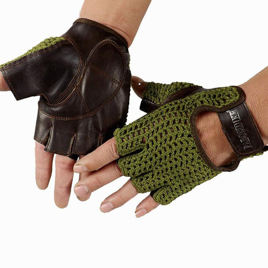 JMT-553226 Wool Mesh Leather Fitness Gloves for Enhanced Grip and Comfort