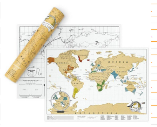 JMT-553546 Scratch-Off World Map with Travel Notes for Adventurers