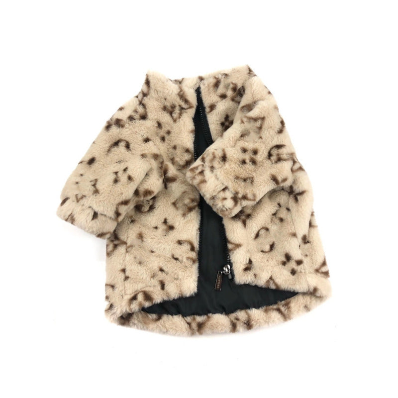 JMT-553610 Leopard Print Coat for Dogs - Cotton Spring and Autumn Apparel