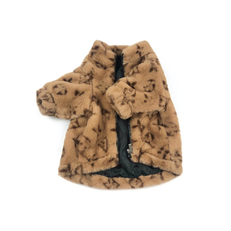 JMT-553610 Leopard Print Coat for Dogs - Cotton Spring and Autumn Apparel
