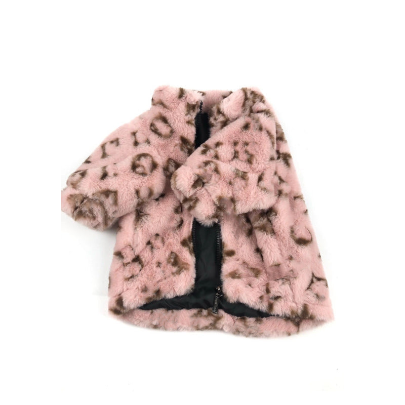 JMT-553610 Leopard Print Coat for Dogs - Cotton Spring and Autumn Apparel