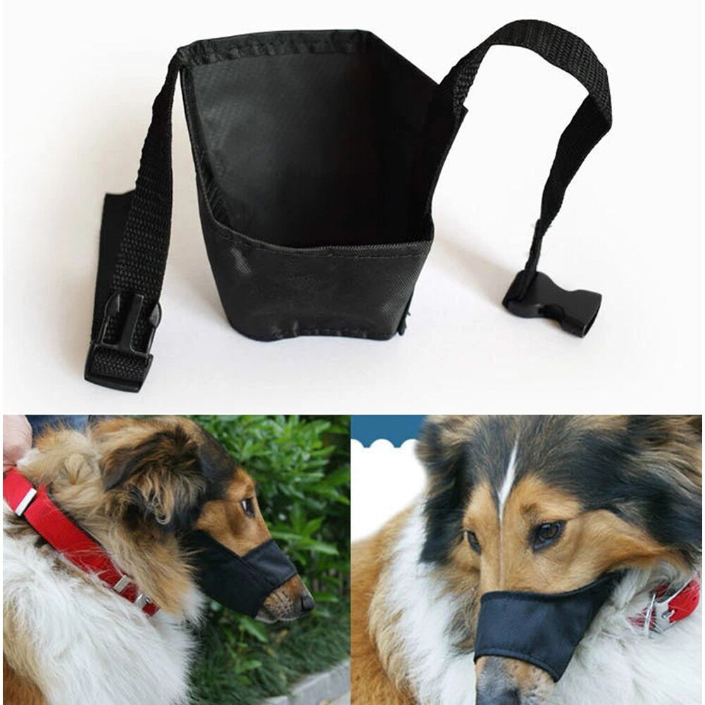 JMT-553674 Adjustable Soft Breathable Nylon Dog Muzzle for Small, Medium, and Large Dogs - Anti-Chewing and Barking Solution