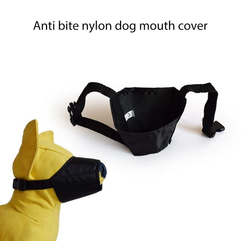 JMT-553674 Adjustable Soft Breathable Nylon Dog Muzzle for Small, Medium, and Large Dogs - Anti-Chewing and Barking Solution