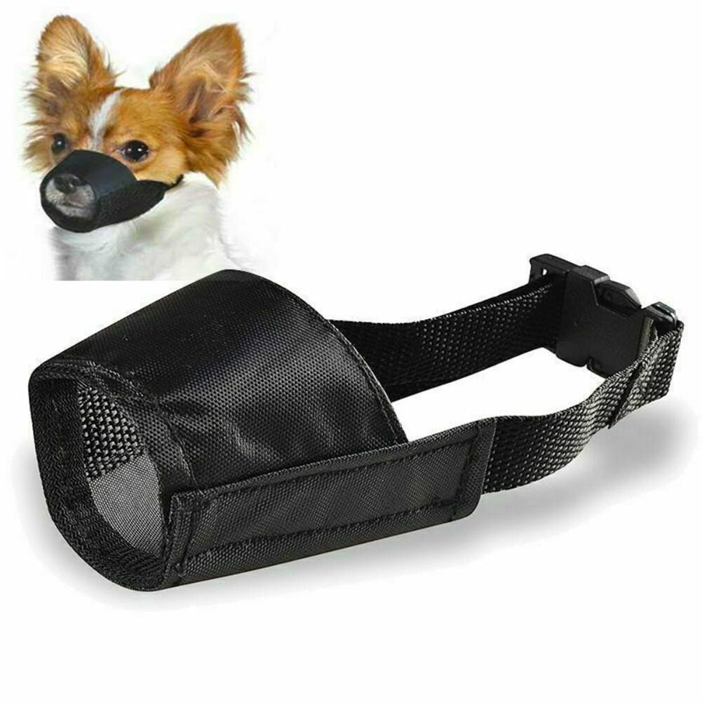 JMT-553674 Adjustable Soft Breathable Nylon Dog Muzzle for Small, Medium, and Large Dogs - Anti-Chewing and Barking Solution