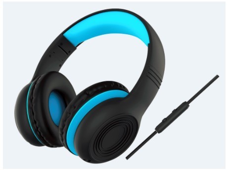 JMT-553674 Lightweight Folding Children's Headset with Microphone and 3.5mm Audio Plug