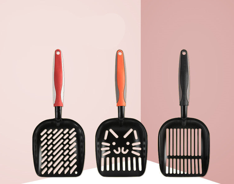 JMT-553930 Extra Large Black Coated Aluminum Alloy Cat Litter Shovel with Multiple Hole Options for Efficient Waste Removal