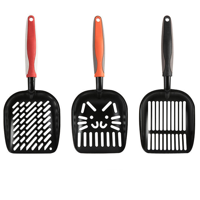 JMT-553930 Extra Large Black Coated Aluminum Alloy Cat Litter Shovel with Multiple Hole Options for Efficient Waste Removal