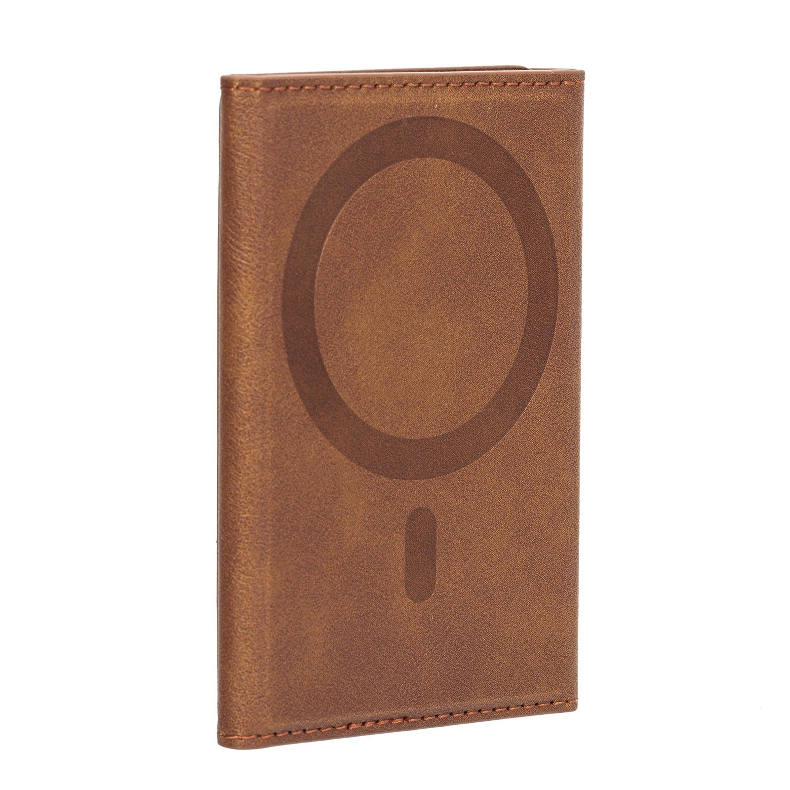 JMT-554378 Leather Tri-fold Magnetic Wallet Card Holder for Apple - Embossed Design, Various Colors Available