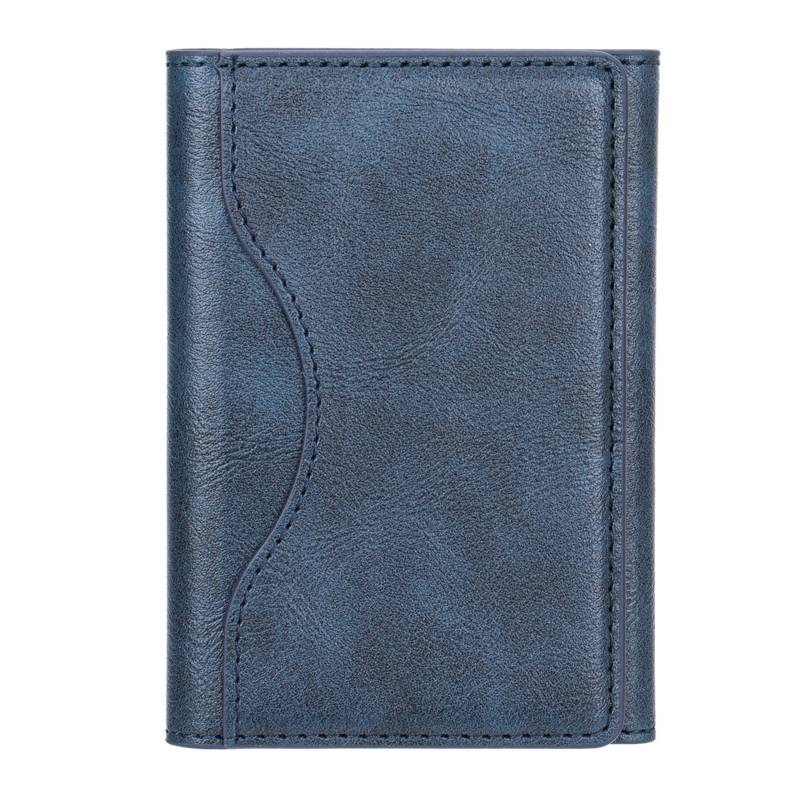 JMT-554378 Leather Tri-fold Magnetic Wallet Card Holder for Apple - Embossed Design, Various Colors Available