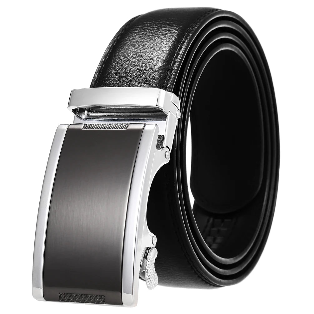 JMT-554442 Automatic Buckle Cowhide Belt for Men with Custom Logo Press Feature