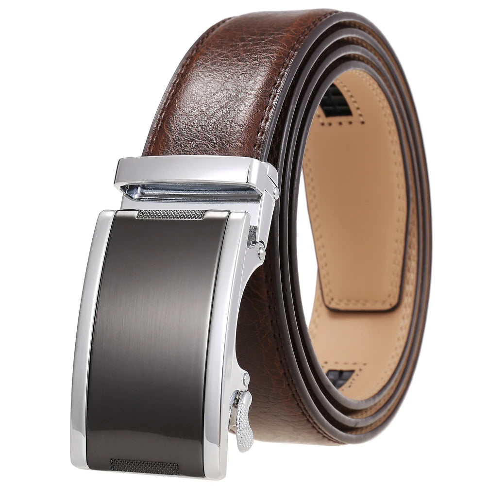 JMT-554442 Automatic Buckle Cowhide Belt for Men with Custom Logo Press Feature