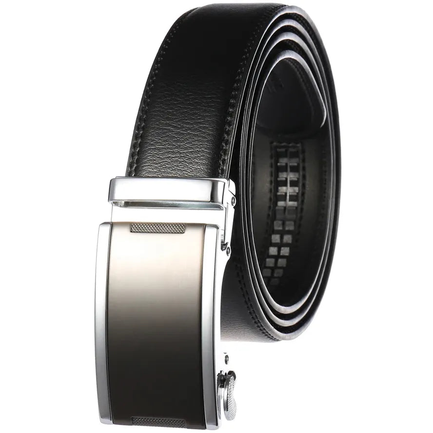 JMT-554442 Automatic Buckle Cowhide Belt for Men with Custom Logo Press Feature