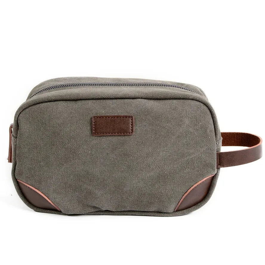 JMT-554890 Vintage Waterproof Canvas Toiletry Tote Bag - 24cm x 10cm x 14cm