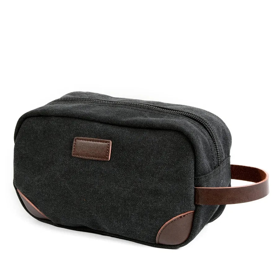 JMT-554890 Vintage Waterproof Canvas Toiletry Tote Bag - 24cm x 10cm x 14cm