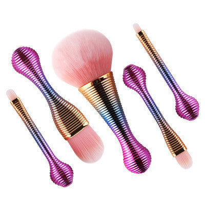 JMT-555274 5-Piece Nylon Makeup Brush Set with Plastic Handles
