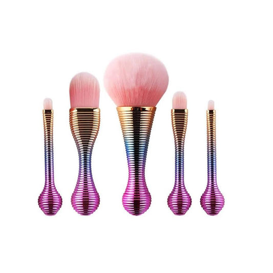 JMT-555274 5-Piece Nylon Makeup Brush Set with Plastic Handles