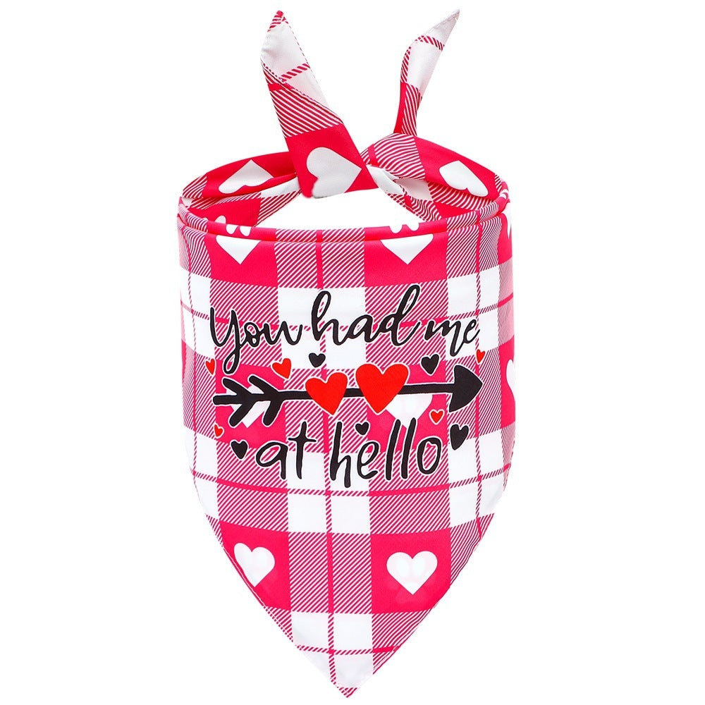 JMT-555466 Valentine's Day Cartoon Triangle Scarf for Pets - Dog Saliva Towel in Various Styles