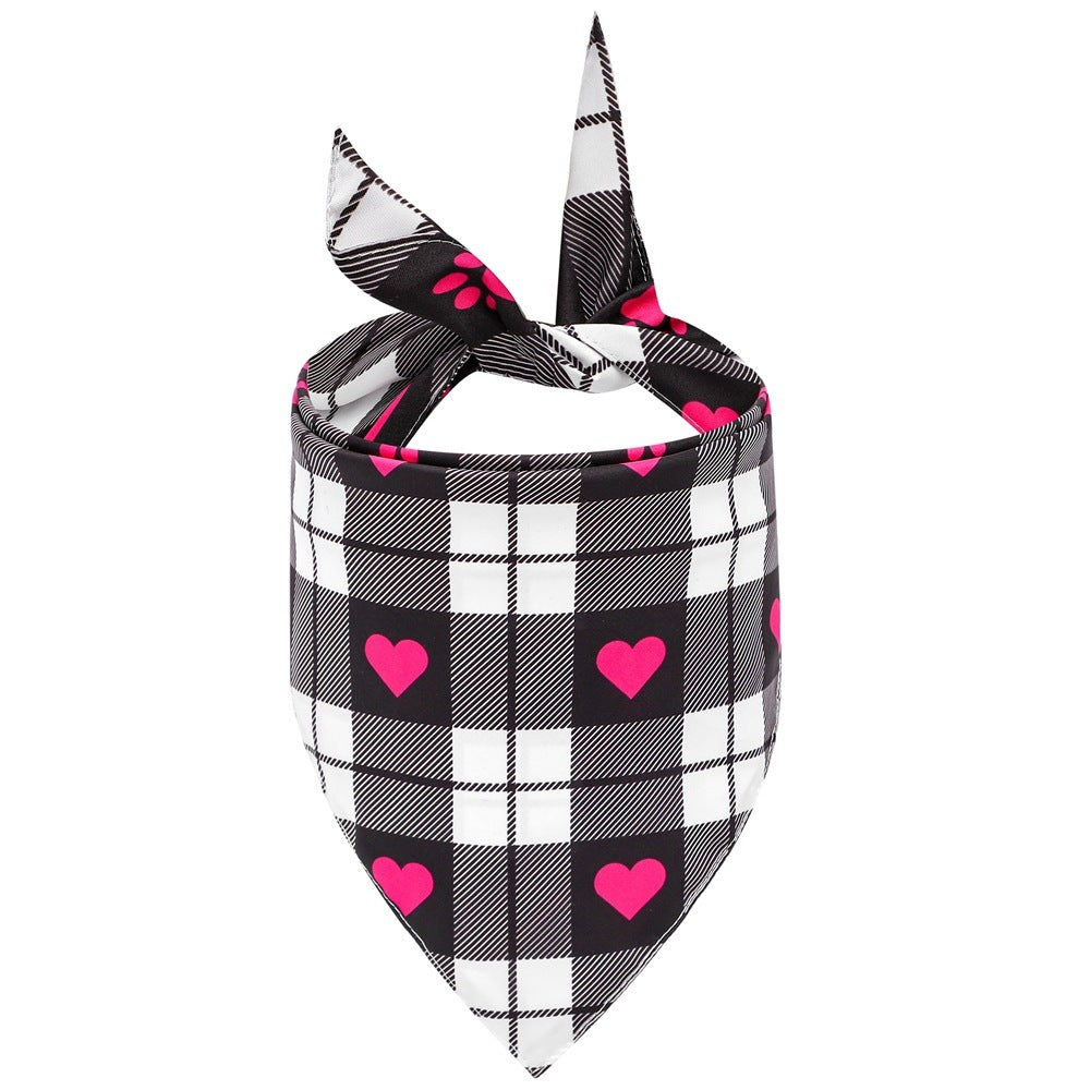 JMT-555466 Valentine's Day Cartoon Triangle Scarf for Pets - Dog Saliva Towel in Various Styles